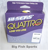 HI-SEAS QUATTRO PLUS LOW-VIS 4-COLOR CAMO FISHING LINE- 300YDS