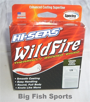 HI-SEAS WILDFIRE THERMALLY BONDED GREEN BRAID FISHING LINE- 125YDS