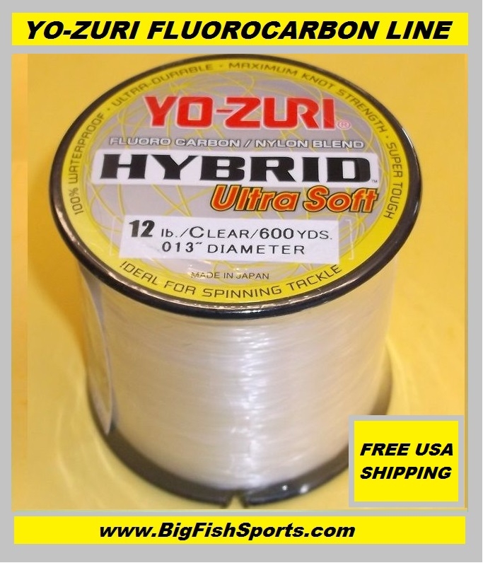 12LB-600YD ULTRA SOFT YO-ZURI HYBRID Fluorocarbon Fishing Line