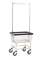 R&B 100E58 Stardard Laundry Cart w/Double Pole Rack