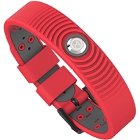 ProExl 18K Sports Magnetic Bracelet - Waterproof - Breathable Strap - Power & Energy - Red Gunmetal Gray