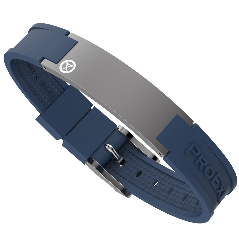 Ultimate Graphite Gray Magnetic Bracelet with Blue Strap