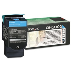 Genuine Lexmark C540/C543/C544/C546/X543/X544/X546 Cyan Return Program Toner Cartridge - C540A1CG