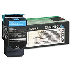 Genuine Lexmark C540/C543/C544/C546/X543/X544/X546 Cyan High Yield Return Program Toner Cartridge - C540H1CG