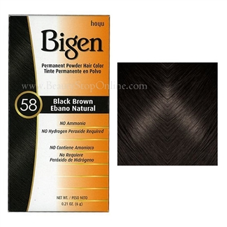Bigen Permanent Powder Hair Color 58 Black Brown
