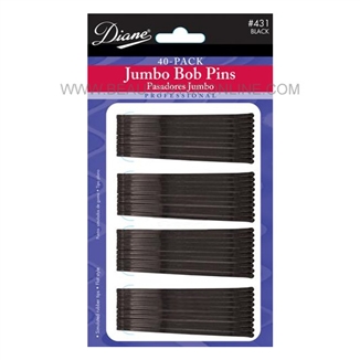 Diane Jumbo Black Bob Pins, 40 Pack