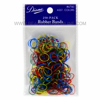 Diane Rubber Bands Assorted Colors, 250 Pack