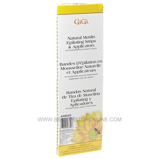 GiGi Natural Muslin Epilating Strips & Applicators 0680