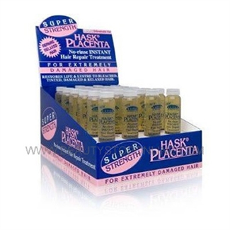Hask Placenta Super Strength No-Rinse Instant Hair Repair Treatment - 18 pack