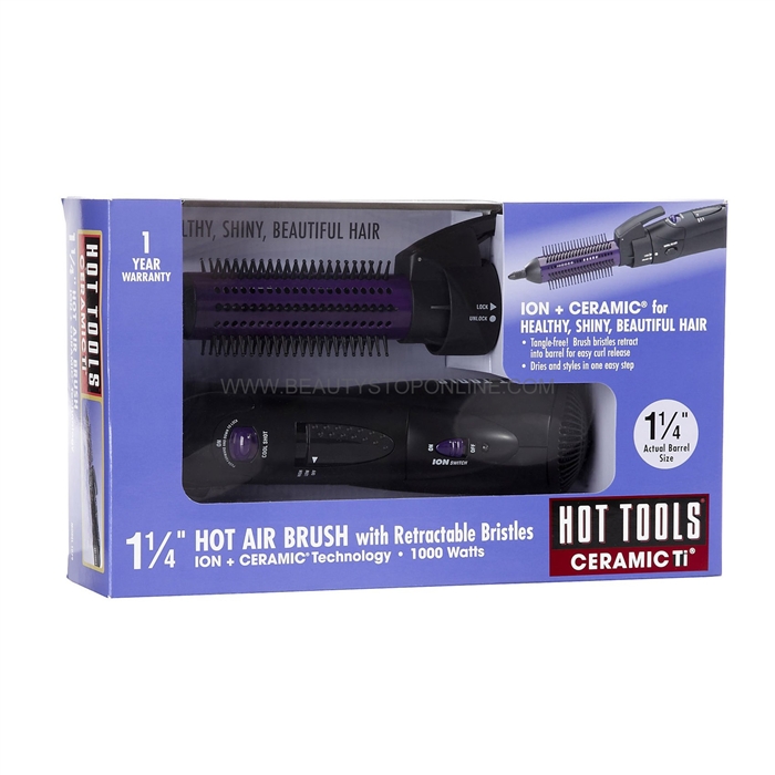 Hot brush outlet with retractable bristles