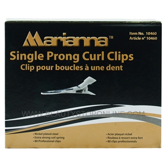 Marianna Single Prong Curl Clips, 80 Pack