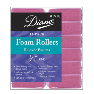 Diane Foam Rollers 3/4" Pink, 12 Pack