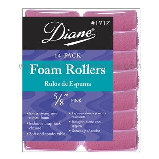 Diane Foam Rollers 5/8" Pink, 14 Pack