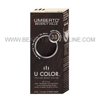 Umberto U Color Italian Demi Color Kit 3.0 Dark Medium Brown