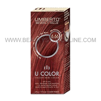 Umberto U Color Italian Demi Color Kit 6.66 Red Mahogany Brilliant
