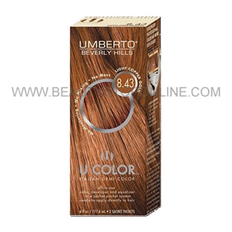 Umberto U Color Italian Demi Color Kit 8.43 Light Copper Gold