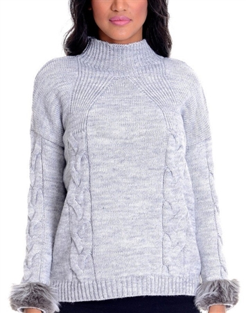 Women Grey Designer Knit Sweater