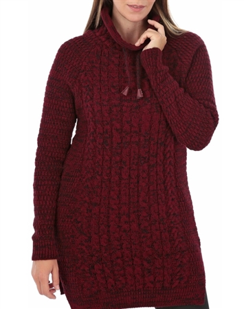 Women Burgundy Knit Sweater