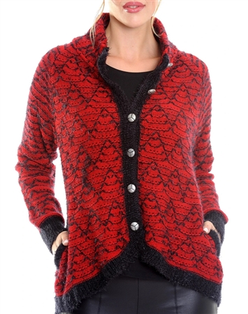 Women Red Designer Knit Sweater