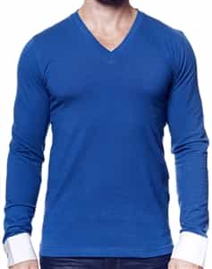 Navy Long Sleeve Sport v neck Shirt