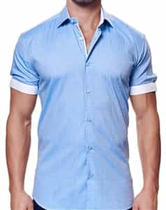 Men Designer Blue Dress Shirt
