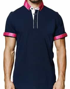Navy Short Sleeve Fashion Polo
