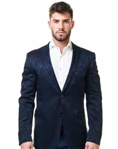 Paisley Blazer: Black Paisley Blazer for men