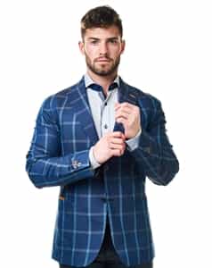 Navy Blazer |  Navy Checkmate Blazer