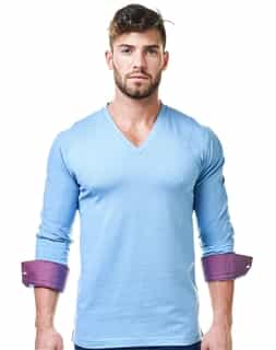 Designer Blue V Neck