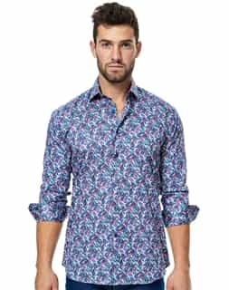 Blue Paisley Dress Shirt