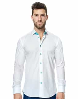 White Blue Dot Dress Shirt