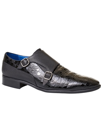 Black Designer Fashion Dress Shoes | Double Buckle Dress Shoes