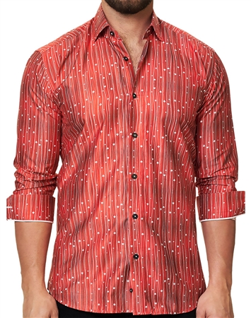 Designer Red White Stripe Shirt