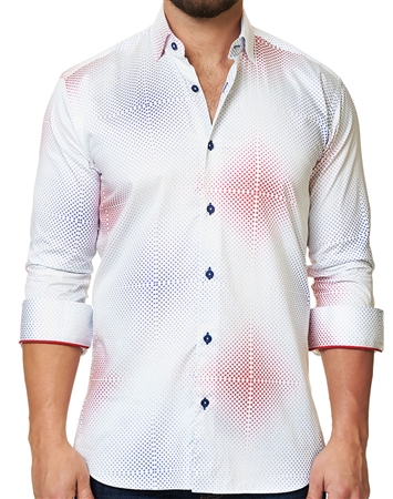 Designer Dress Shirt - Red White Blue