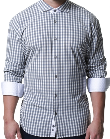 Comfortable and Stylish Grey Check Dress Shirt