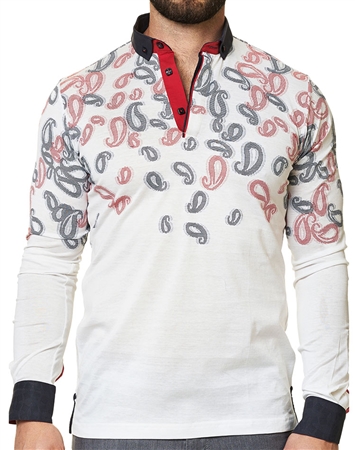 Maceoo Unrivaled  Polo L White Paisley