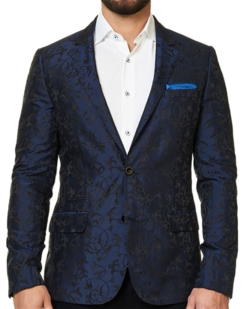 Navy Black Floral Jacket