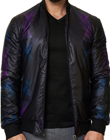 Designer Bomber Jacket - Black Purple