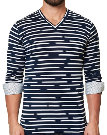 Maceoo Unrivaled | V Neck L Stripe Dis