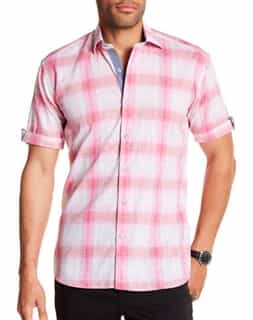 Pink Check Button Down