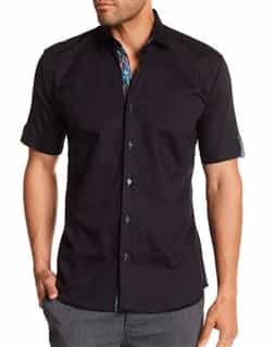 Designer Black Short Sleeve Shirt