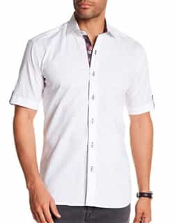 Designer White Short Sleeve Shirt