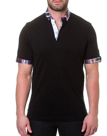 Black Short Sleeve Polo