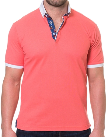 Sporty Polo Shirt in Coral