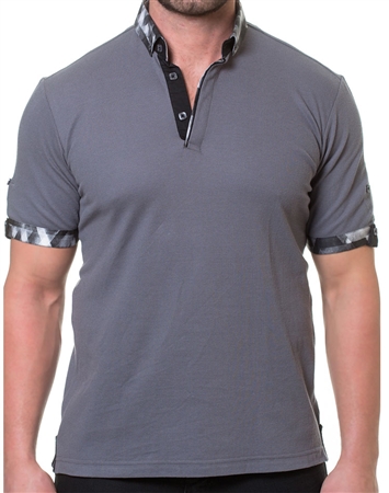 Gray Short Sleeve Polo