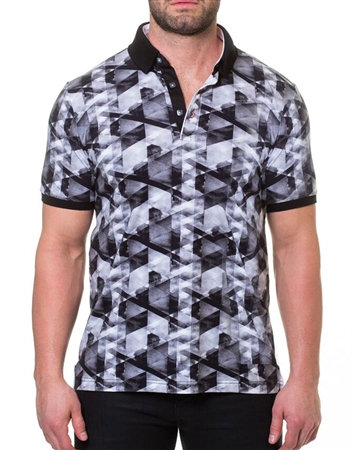 Black Gray Short Sleeve Polo