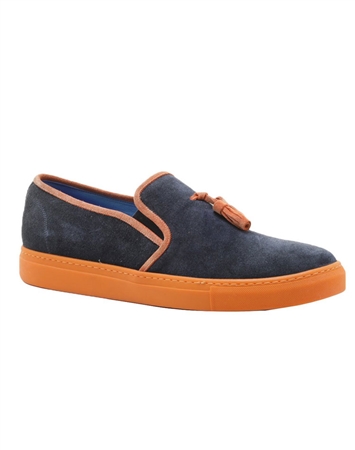 Navy Orange Suede Shoes