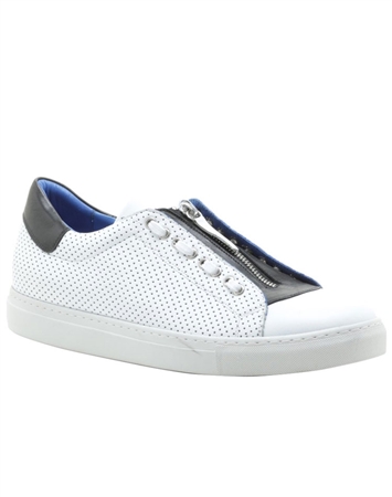 Men- White Casual Zipper Sneakers