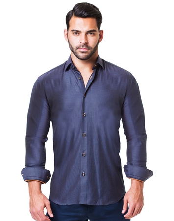 Designer Navy Dress Shirt