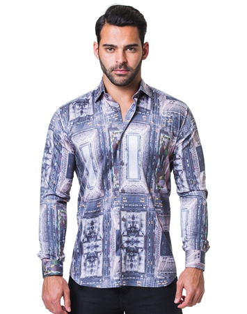 Long Sleeve Woven Shirt- City Print